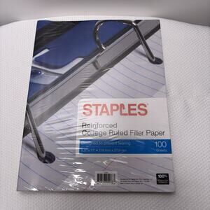 Staples Reinforced College Ruled Filler Paper
